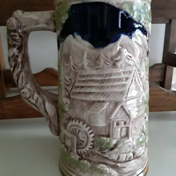 Vintage German Beer Stein with Traditional German Scenes - Picture 3 of 8